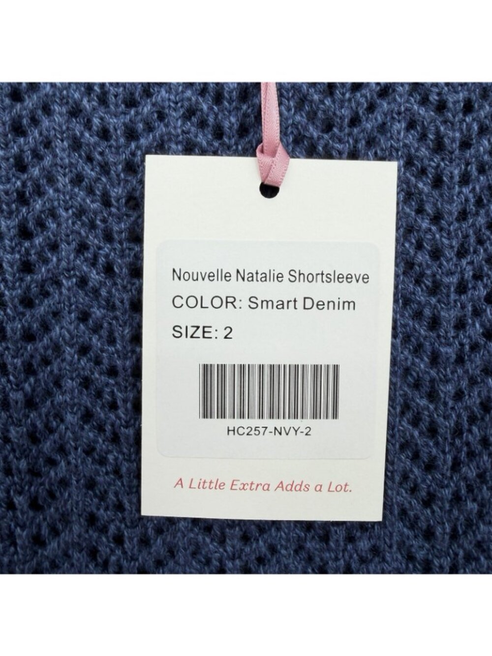 Kilte Collection Nicci Tee in Navy Crochet Knit Cotton-Cashmere 2/M $215 - Picture 6 of 9